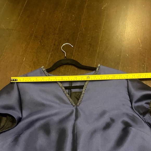 Elegant Midnight Blue Silk Dress - Picture 8 of 12